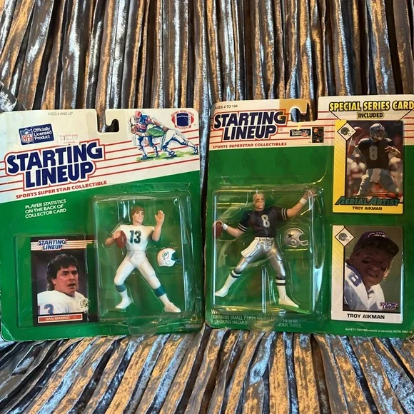 Starting Lineup Football Figures Lot - Montana, Aikman, Marino, Sanders, Warren - Picture 6 of 12